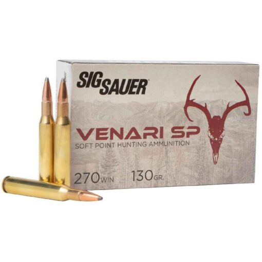 sig sauer venari sp 270 winchester 130gr soft point rifle ammo 20 rounds 1803649 1