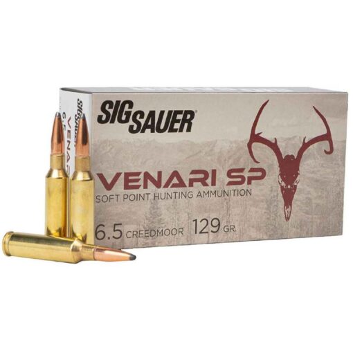 sig sauer venari sp 65 creedmoor 129gr soft point rifle ammo 20 rounds 1803647 1